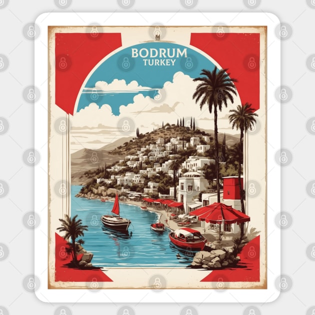 Bodrum Turkey Vintage Retro Travel Tourism Sticker by TravelersGems